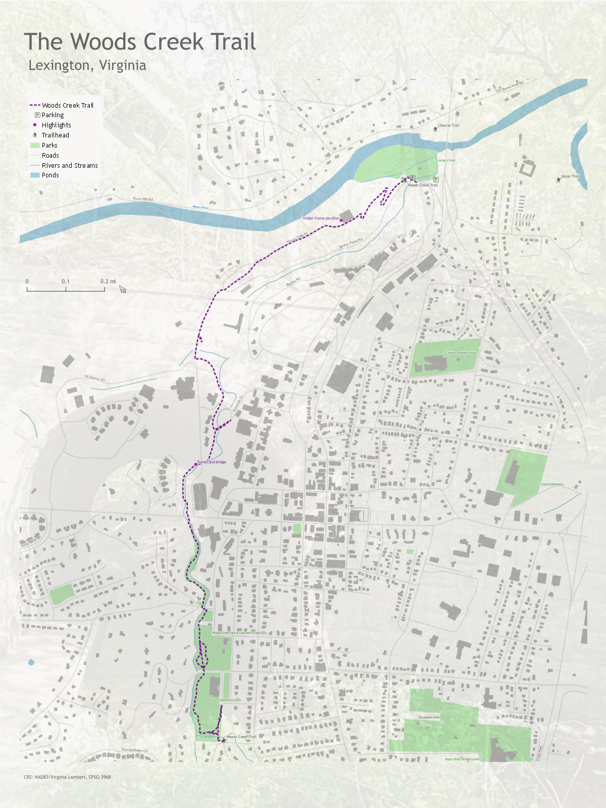 Woods Creek Trail Map